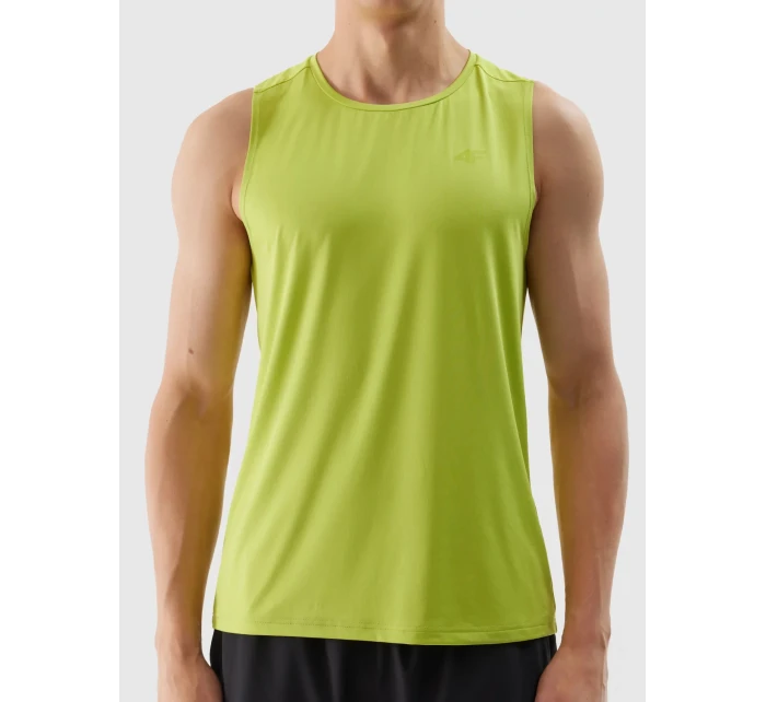 Pánský sportovní tank top regular z recyklovaných materiálů 4F - šťavnatý zelený Pánský sportovní tank top regular z recyklovaných materiálů 4F - šťavnatý zelený