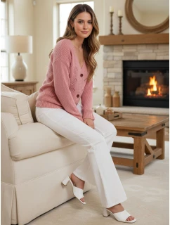 KNITVIA dámský svetr růžový FashionStreet MY2410