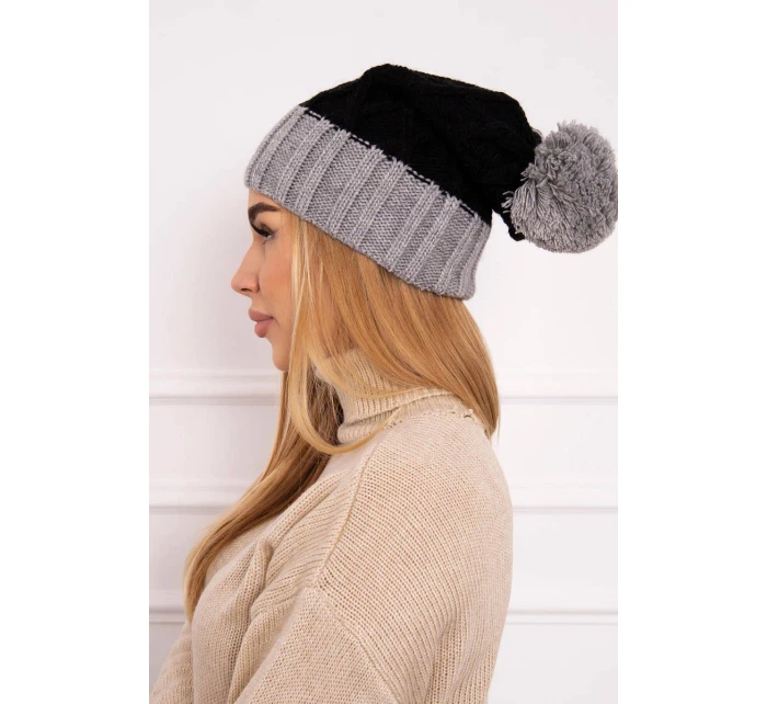 Milano fleecová čepice K203 černá+šedá Milano fleecová čepice K203 černá+šedá
