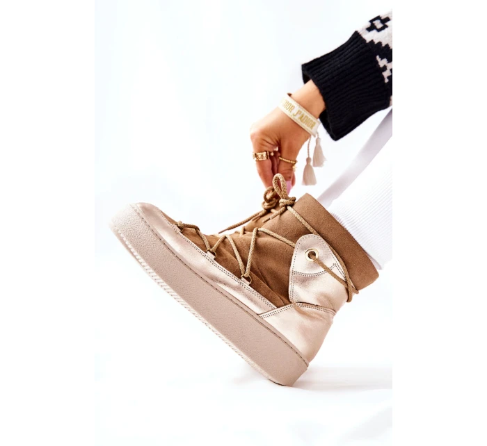 Zateplené Semišové Sněhule Camel model 21570861 - Boto