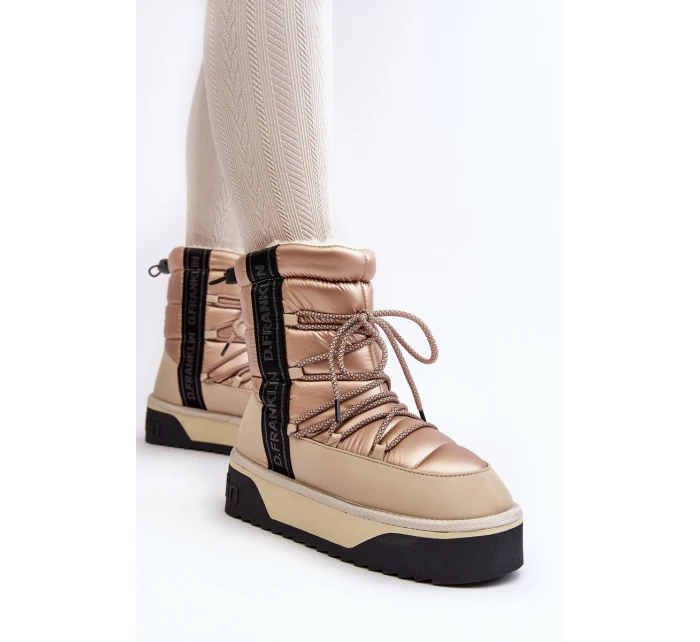 Dámské sněhové boty s podrážkou Bežové model 21640524 - D.Franklin Dámské sněhové boty s podrážkou Bežové model 21640524 - D.Franklin