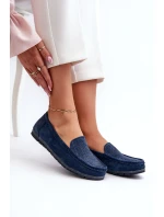 Dámské modré semišové mokasíny model 21659563 - S.Barski Dámské modré semišové mokasíny model 21659563 - S.Barski