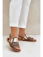 Dámské Kožené Sandály S Vzorem Hnědé model 21684131 - Zazoo