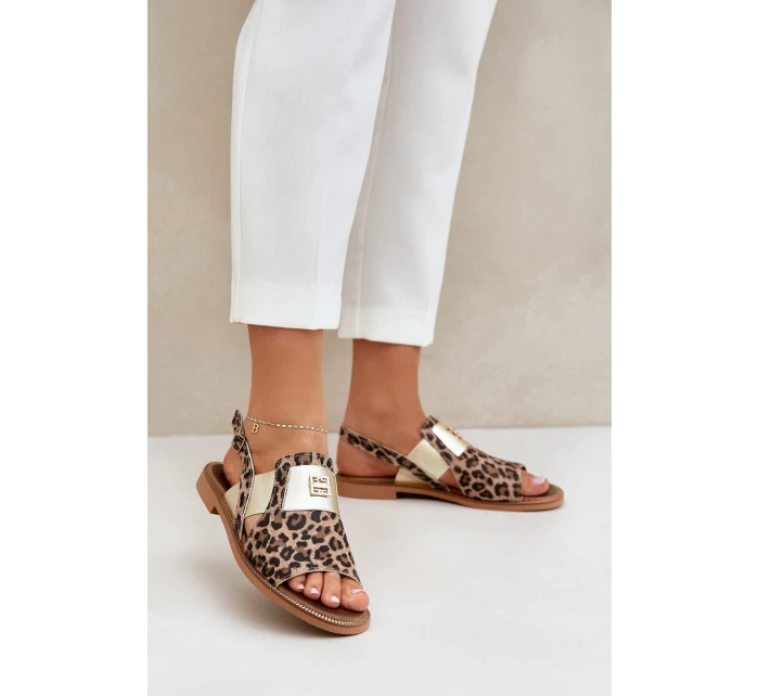 Dámské Kožené Sandály S Vzorem Hnědé model 21684131 - Zazoo