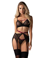 Dámský sexy set Novenes 3-Pcs Set černý - Obsessive