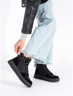 Trendy dámské kotníčkové boty černé platforma Trendy dámské kotníčkové boty černé platforma