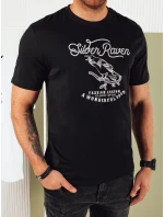 Pánské tričko s potiskem černé Dstreet RX5363 Pánské tričko s potiskem černé Dstreet RX5363