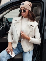 Dámská semišová vesta s ovčí kůží WOOLZIP bílá FashionStreet TY4743 Dámská semišová vesta s ovčí kůží WOOLZIP bílá FashionStreet TY4743
