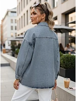 Dámská světle modrá džínová košilová bunda FashionStreet TY5690 Dámská světle modrá džínová košilová bunda FashionStreet TY5690