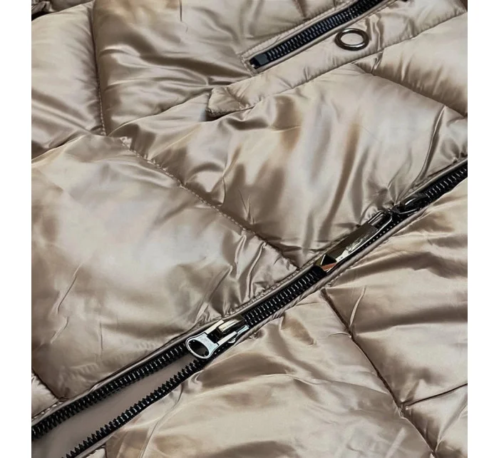 METALICZNA KURTKA ZIMOWA DAMSKA BEŻOWA model 21245419 - S'WEST