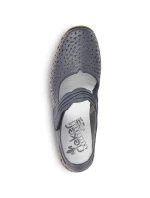 W model 22008934 tmavě modrá kožená polobotka - Rieker