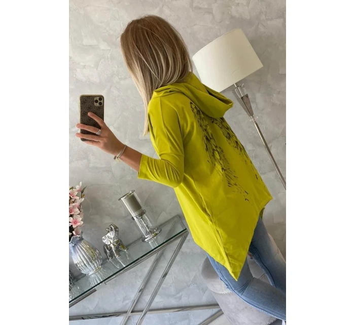 Mikina s potiskem křídla kiwi