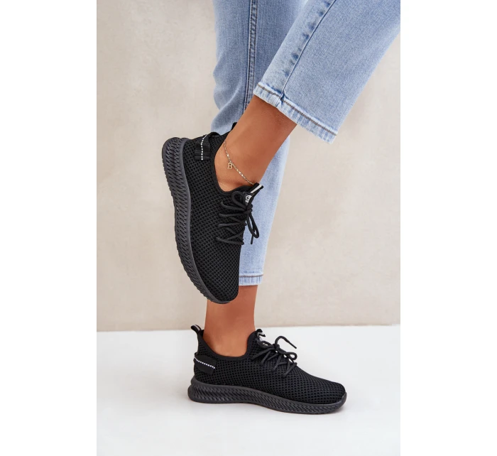 Síťované Nazouvací Sportovní Boty Dámské Černé model 21683372 - Boto Síťované Nazouvací Sportovní Boty Dámské Černé model 21683372 - Boto