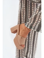 Dámské Sandały Z Eko Kůže Na Podpatku A Platformě Khaki model 21688928 - Boto Dámské Sandały Z Eko Kůže Na Podpatku A Platformě Khaki model 21688928 - Boto