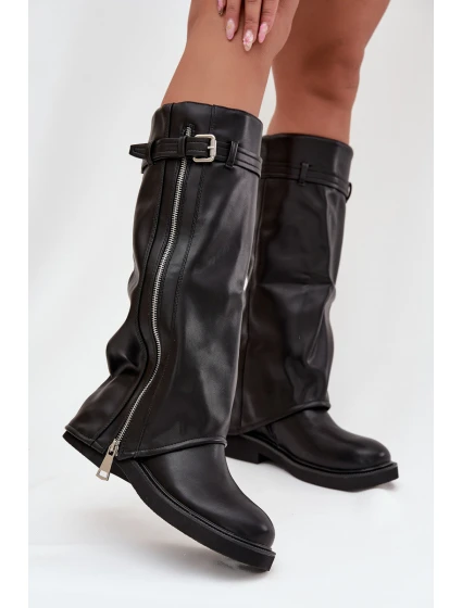 Dámské kozačky s límcem sponou a zipem vyhřívané černé model 21711800 - Boto Dámské kozačky s límcem sponou a zipem vyhřívané černé model 21711800 - Boto