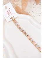 Dámský náramek s barevnými srdíčky chirurgická ocel zlatý Dámský náramek s barevnými srdíčky chirurgická ocel zlatý