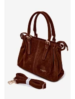 Kožená kabelka z ekologické semiše Camel model 22111514 - Flora&Co