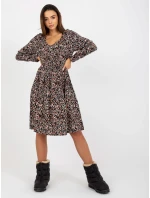 Sukienka model 21110892 czarno beżowy - FPrice Sukienka model 21110892 czarno beżowy - FPrice