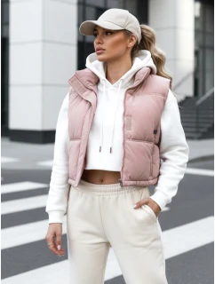 Dámská prošívaná růžová vesta FashionStreet TY5199