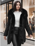 Dámská zimní bunda dlouhá prošívaná s kapucí černá Dstreet model 21995479 - FashionStreet