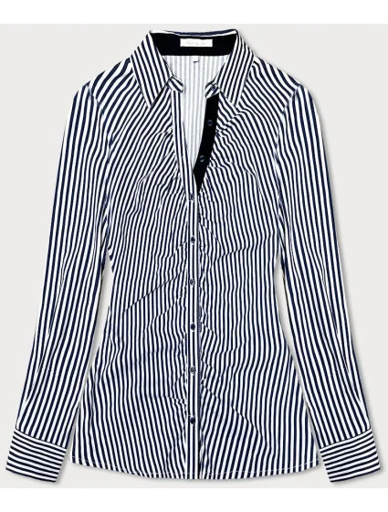 Tmavě modro - bílá pruhovaná košilová halenka (AWY2013)