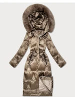 Tmavě béžová dámská zimní bunda se stahováním v pase S'West (B8522-12) Tmavě béžová dámská zimní bunda se stahováním v pase S'West (B8522-12)