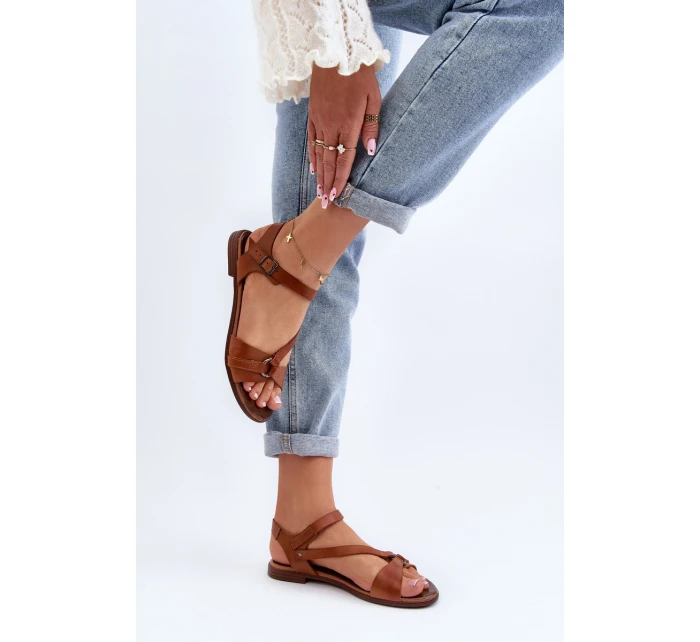 Zazoo 40182 Dámské kožené sandály hnědé