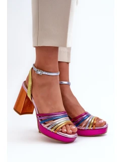 Dámské sandály na podpatku D&A CR920 Multikolor