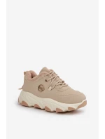 Zateplené Dámské Sportovní Boty Na Na Platformě Béžové model 21668469 - Boto Zateplené Dámské Sportovní Boty Na Na Platformě Béžové model 21668469 - Boto