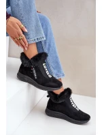 Tenisky Botky Dámské S Kožíškem Černé Zeriana