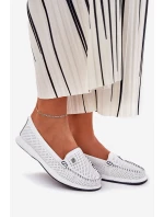 Dámské Kožené Mokasíny S.Barski LR51-673 Bílé