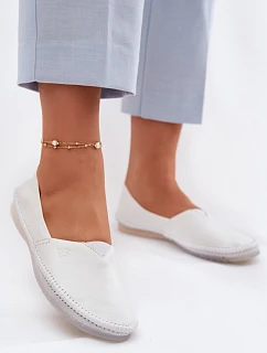 Dámské kožené baleríny Maciejka 01930-11 Bílá
