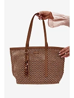 Pletená taška typu s přívěskem světle hnědá model 22111690 - Flora&Co