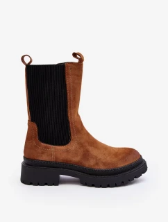 Dámské boty Chelsea se zipem Camel Samil