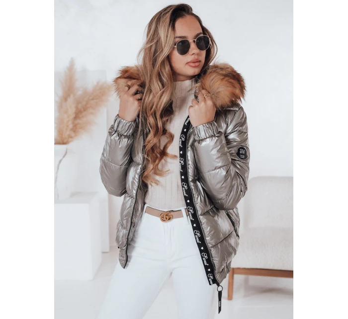 Dámská zimní bunda s kapucí MELANI tmavě šedá FashionStreet TY4486