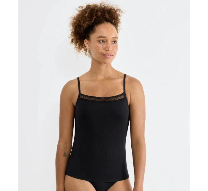 sloggi GO Ribbed Spaghetti Top - BLACK - SLOGGI BLACK - SLOGGI