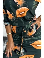 Sportovní šaty s kapsami zelené + oranžové model 21196767 - numoco Sportovní šaty s kapsami zelené + oranžové model 21196767 - numoco