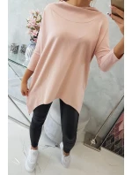 Mikina s potiskem křídel pudrově růžová