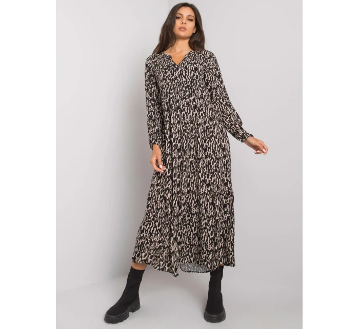 Šaty D73771M30225A1EN černá béžová