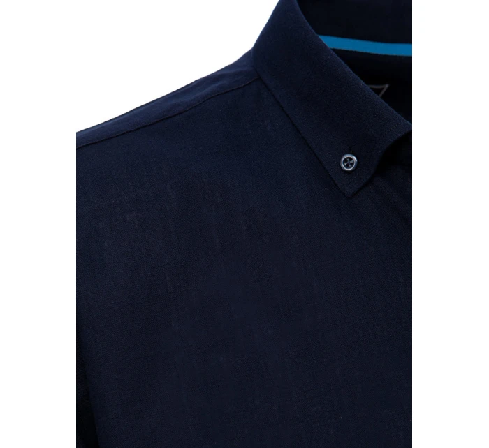 Pánská tmavě modrá košile s krátkým rukávem FashionStreet KX0983