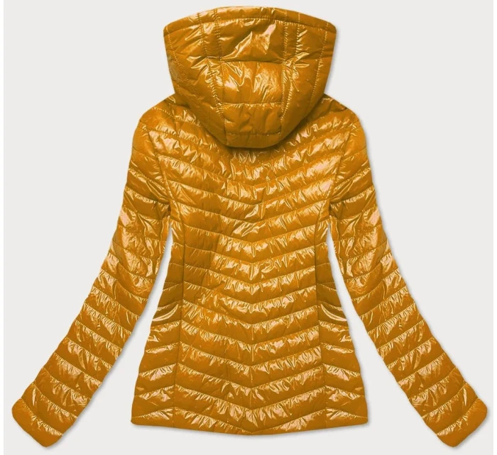 Lesklá dámská bunda v hořčicové barvě model 15414631 - ATURE Lesklá dámská bunda v hořčicové barvě model 15414631 - ATURE