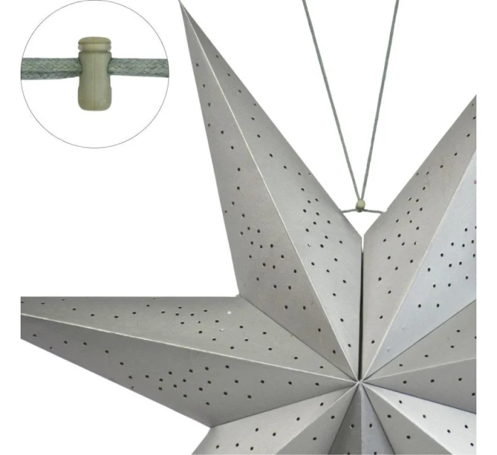 PAPÍROVÉ ZÁVĚSNÉ DEKORATIVNÍ HVĚZDY 75CM stříbrné dětské