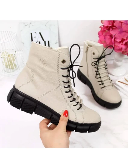 Rieker W X3428 béžové zateplené boty