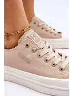 Nízké šněrovací tenisky Big Star LL274969 Béžové Nízké šněrovací tenisky Big Star LL274969 Béžové