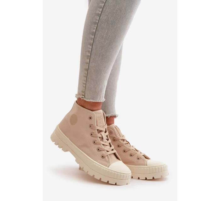 Vysoký Látkové tenisky na platformě Big Star LL274160 Béžová