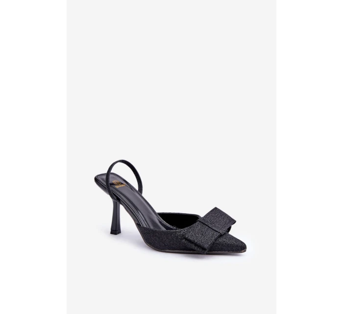 Lesklé Lodičky S Mašlí Černé Gredan