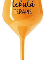 DĚDEČKOVA TEKUTÁ TERAPIE - oranžová nerozbitná sklenice na víno 470 ml