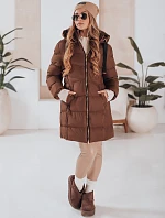 Dámská zimní bunda s kapucí GABRIELLE hnědá FashionStreet TY4919