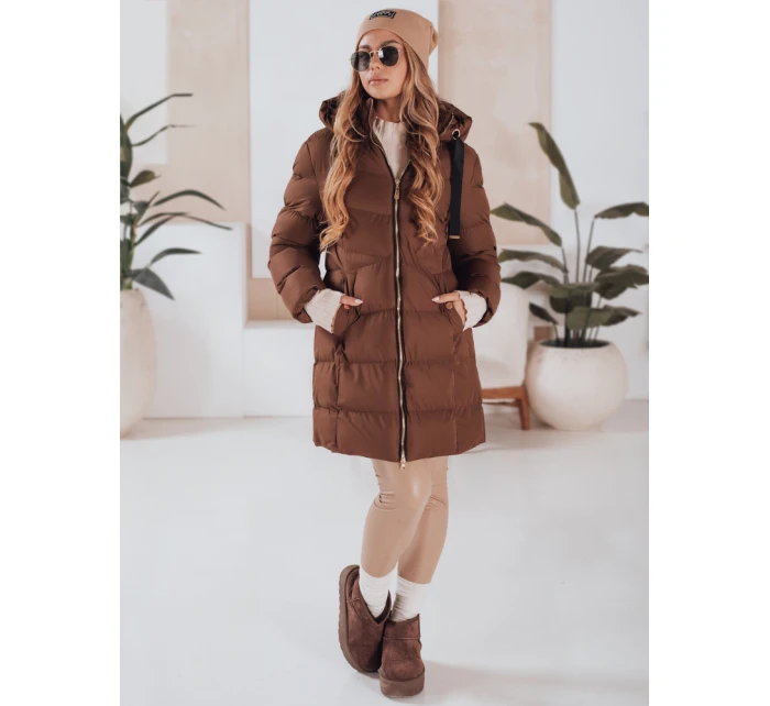 Dámská zimní bunda s kapucí hnědá Dstreet model 21990448 - FashionStreet