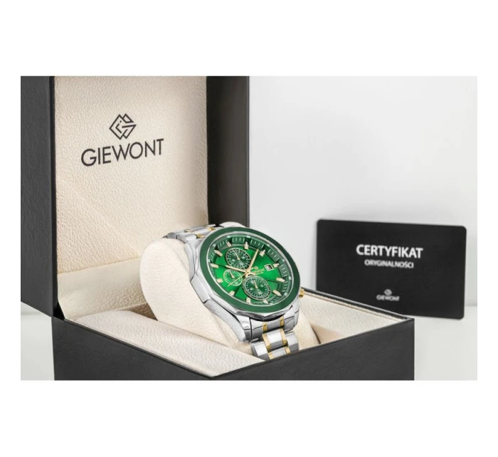 Pánské hodinky Giewont Chronograph Sapphire Silver Green GW7290-B7